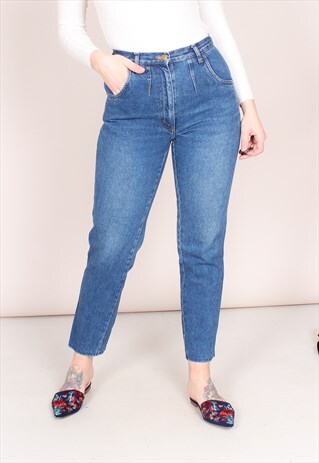 VINTAGE 90S HIGH WAISTED BLUE MOM JEANS