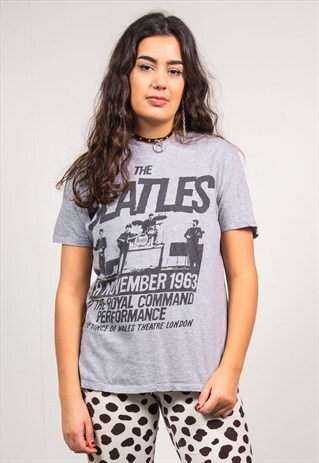 THE BEATLES LIGHT GREY BAND T-SHIRT