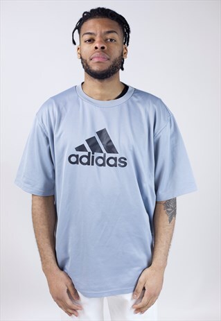 VINTAGE 90'S ADIDAS BLUE JERSEY T-SHIRT