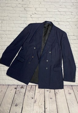 Navy Striped Burberrys Vintage Blazer Jacket