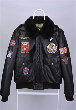 Aviator Rive Droite heavy leather usa army jacket vintage