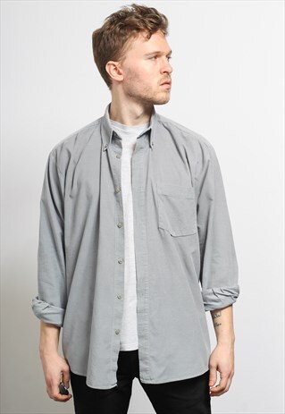 VINTAGE CORDUROY CORD SHIRT GREY