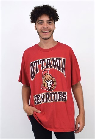 VINTAGE 90'S RED OTTAWA SENATORS T-SHIRT