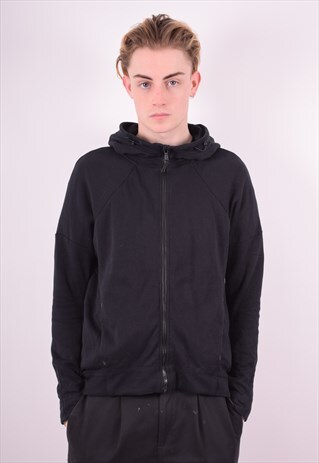 NIKE MENS VINTAGE HOODIE JACKET MEDIUM BLACK 90'S