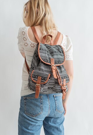 VINTAGE 70S AZTEC BOHO RUCKSACK
