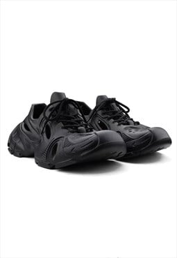Futuristic sneakers edgy trainers catwalk shoes in black