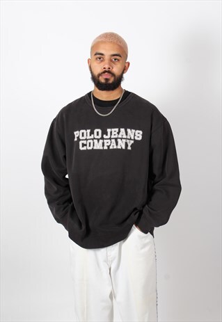 VINTAGE POLO JEANS RALPH LAUREN BLACK SWEATSHIRT