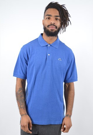 KAPPA MENS VINTAGE POLO SHIRT XL BLUE 90S