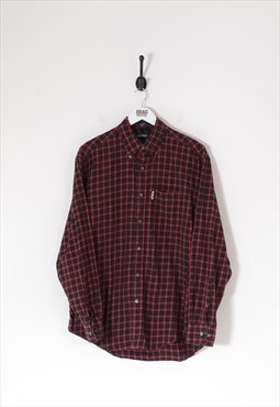 Vintage nautica checked shirt black & red medium BV10542