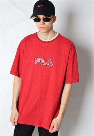 VINTAGE 90S RED FILA T-SHIRT