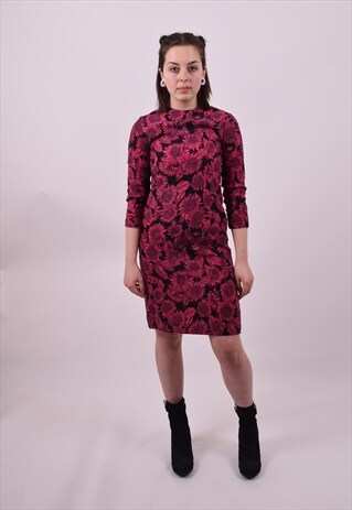 VINTAGE 60'S HANDMADE PINK SHIFT MOD DRESS SIZE 6 TO 8