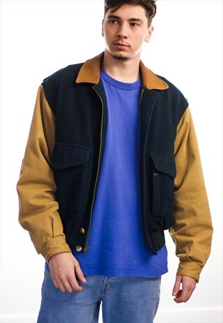 VINTAGE NAUTICA LOGO BOMBER JACKET 90S M 43.4