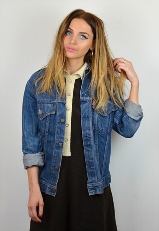 VINTAGE 90S BLUE LEVI'S ORANGE TAB DENIM JACKET