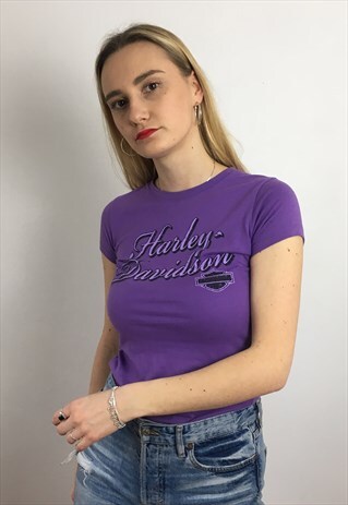 VINTAGE 90S RARE HARLEY-DAVIDSON T SHIRT UNISEX PURPLE