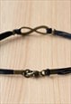 BRONZE INFINITY BRACELET MEN BLACK CORDS YOGA GIFT FOR HIM