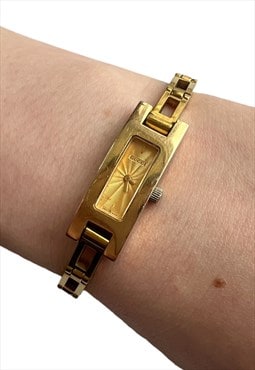 Vintage Gucci watch rectangle minimal bracelet gold tone