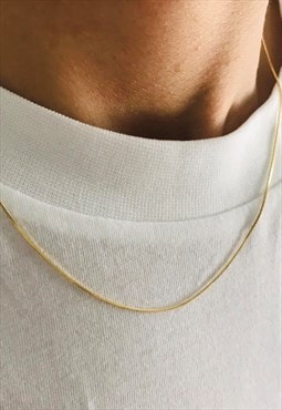 Solid 9carat gold snake chain necklace for men 20 inch 