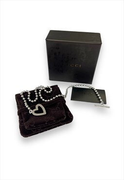 Gucci necklace heart boule chain design in 925 silver