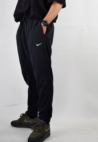 VINTAGE 90S BLACK NIKE JERSEY JOGGER / TRACKSUIT BOTTOMS