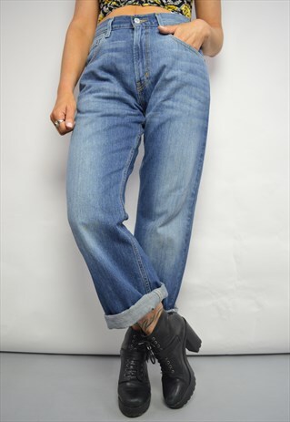 VINTAGE 90S LEVI'S 557 MEDIUM BLUE WASH HIGH WAIST JEANS