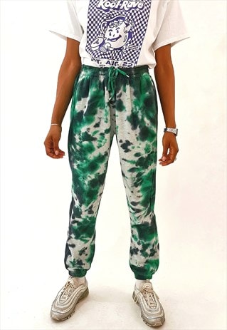 TIE DYE JOGGERS GREEN AND BLACK