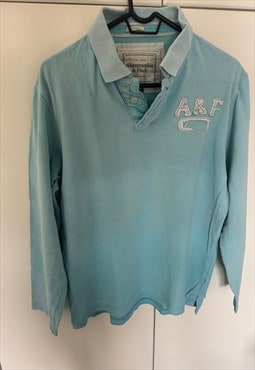 Vintage ABERCROMBIE & FITCH Light Blue Polo Shirt. Size M.