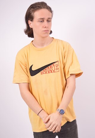 VINTAGE NIKE T-SHIRT TOP YELLOW