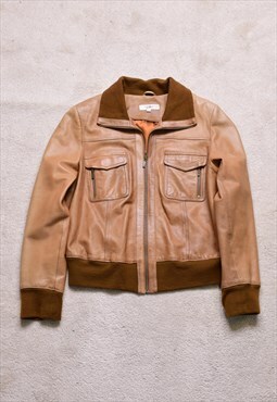 Women's Vintage 90s OG Next Tan/Brown Leather Jacket