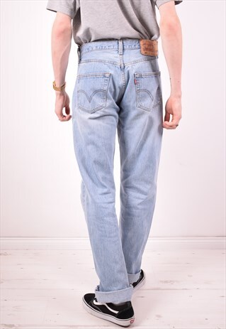 LEVI'S 501 MENS VINTAGE JEANS W32 L36 BLUE 90S