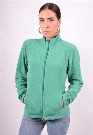 NIKE WOMENS VINTAGE FLEECE JACKET SMALL GREEN 90'S