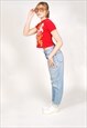 GUESS BUTT RIP JEANS (27) VINTAGE 80S BLUE DISTRESSED TORN