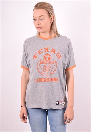 CHAMPION WOMENS VINTAGE TEXAS LONGHORNS T-SHIRT TOP MEDIUM G