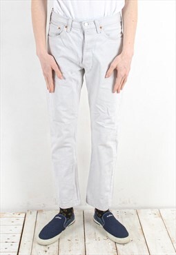 W30 L30 501xx made in UK Straight Off White Trousers Jeans