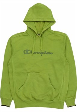Champion 90's Spellout Pullover Hoodie Large Green