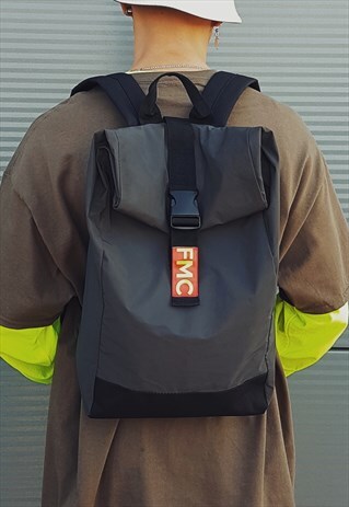 FMC HI VIS ROLL TOP BACKPACK DARK GREY