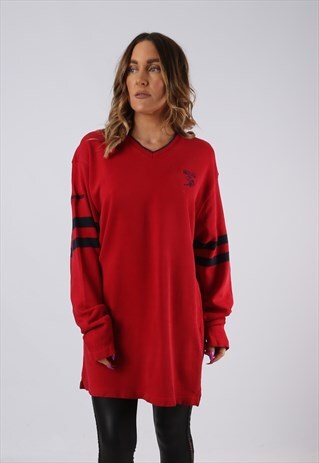 VINTAGE RALPH LAUREN CHAPS TOP JUMPER RED 18-20 XXL (FA3A)