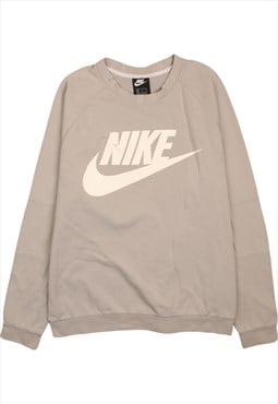 Vintage 90's Nike Sweatshirt Spellout Crew Neck Grey XLarge