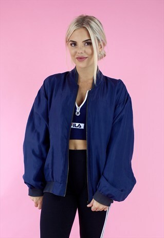 90S SILK OVERSIZED BOMBER JACKET
