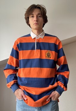 Vintage POLO RALPH LAUREN Rugby Shirt Long Sleeve Striped