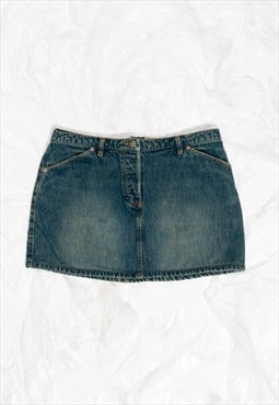 Vintage Y2K Denim Micro Skirt in Blue