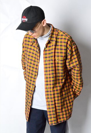 VINTAGE 90S COLOURFUL CHECK LONG SLEEVE SHIRT