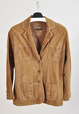 Vintage 00s suede leather blazer jacket