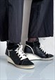 90's Vintage retro R&B wedge trainer heels in black & white