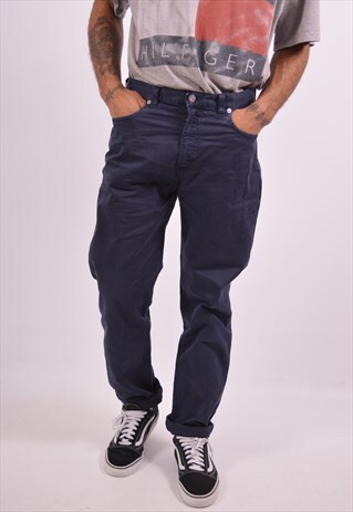 CALVIN KLEIN MENS VINTAGE TROUSERS W34 L33 BLUE 90S