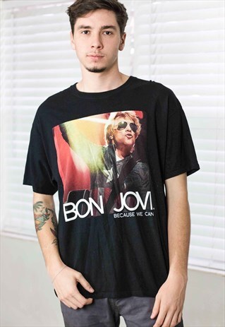 VINTAGE BON JOVI TOUR T-SHIRT LOGO 90S XL 8.2