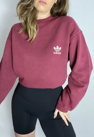 VINTAGE ADIDAS SWEATSHIRT IN DAMSON RED