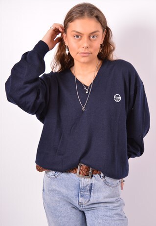 VINTAGE SERGIO TACCHINI JUMPER SWEATER NAVY BLUE