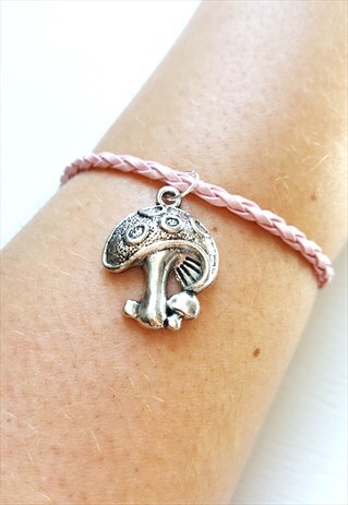 MUSHROOM CHARM BRACELET PINK
