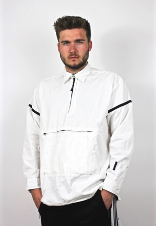 90'S RETRO WHITE PULLOVER JACKET