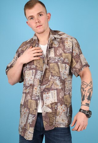 VINTAGE PATTERN SHIRT IN MULTI NS167